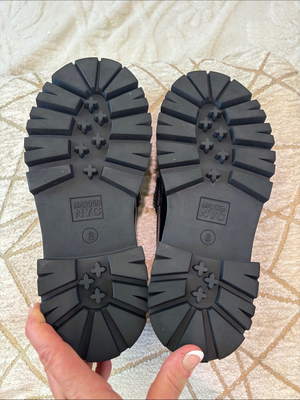 NEW Madden NYC Women's Size 8 Chunky Y2K Platform Lug Sole Penny Loafers Black - Picture 9 of 9